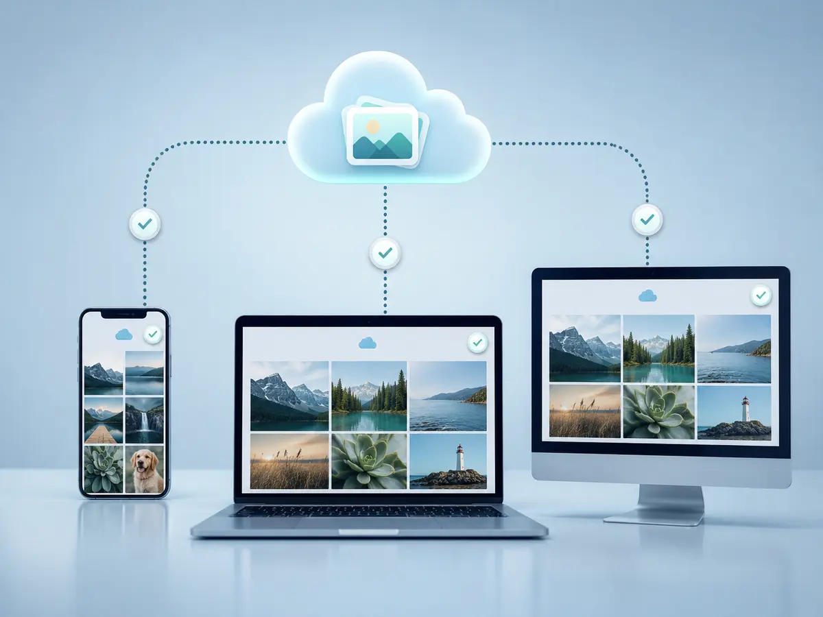 Conceptual illustration explaining the main checks in How to Check Whether iCloud Photos Is Enabled.